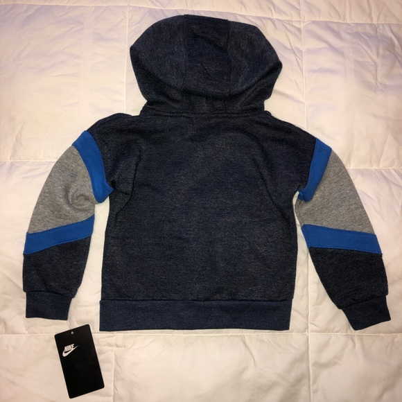 NWT! Boys Nike Air Blue Striped Hoody, 2T - Picture 4 of 5